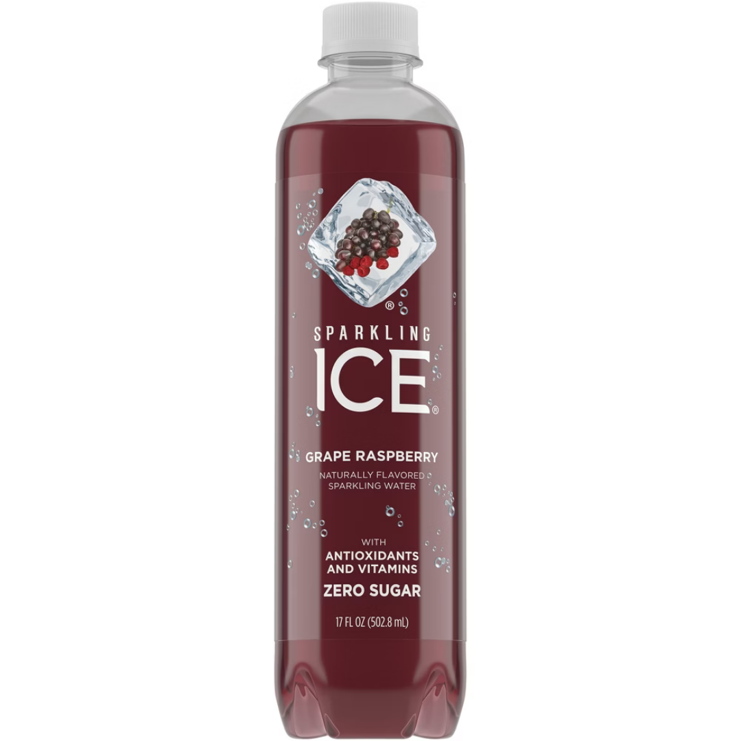 Sparkling Ice Grape Raspberry Flavored Sparkling Water 17oz sin calorías