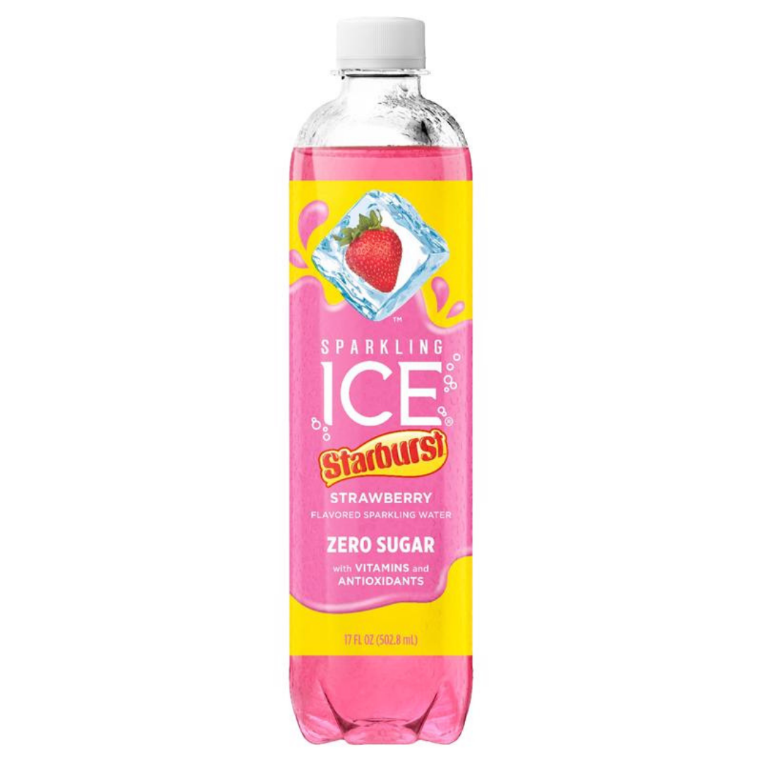 Sparkling Ice Starburst Strawberry Flavored Sparkling Water 17oz fresa sin calorías