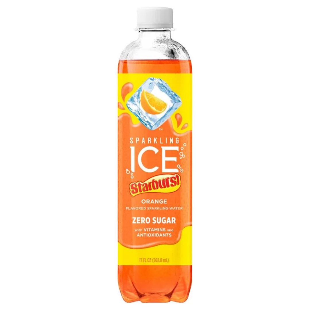 Sparkling Ice Starburst Orange Flavored Sparkling Water 17oz naranja sin azúcar