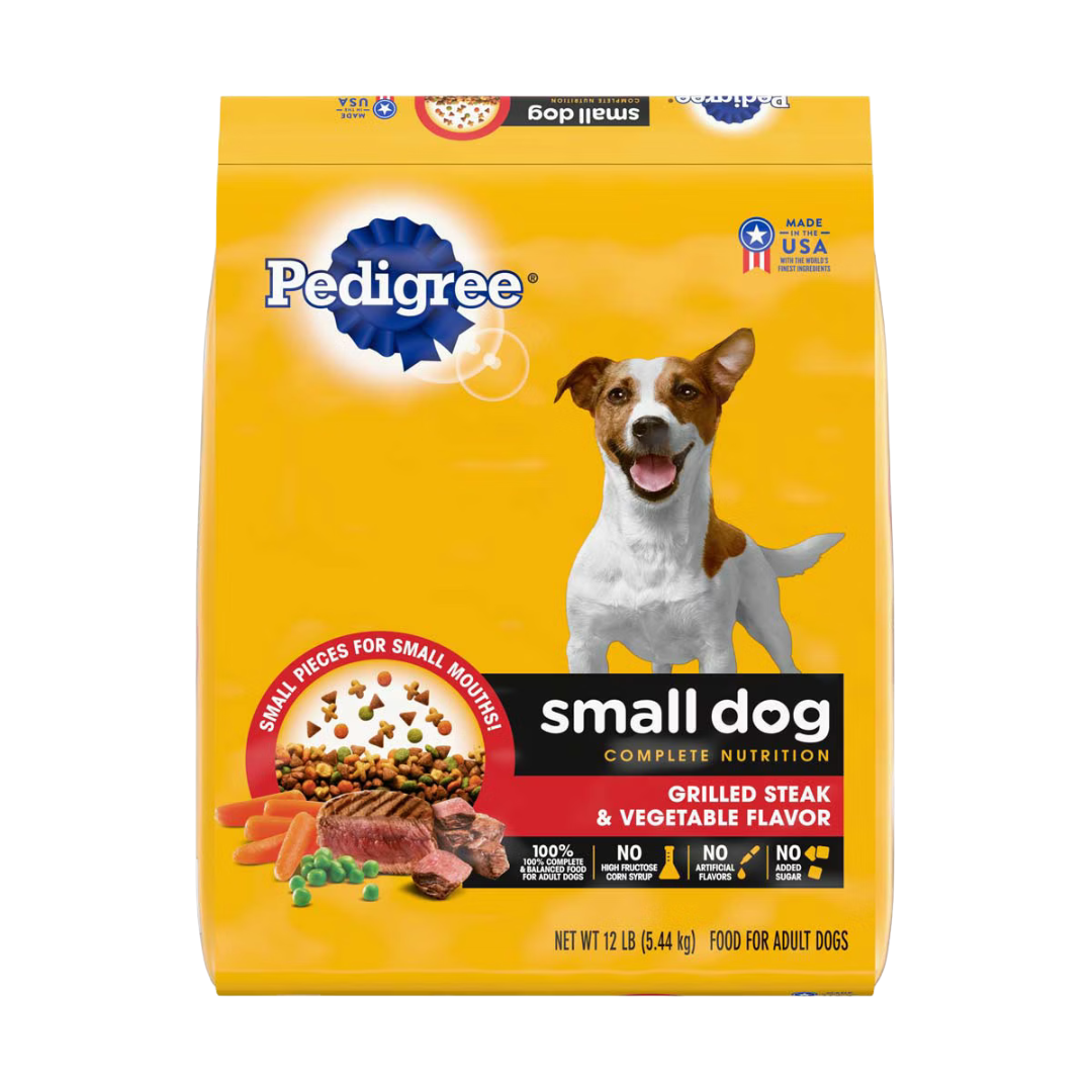 Pedigree alimento seco perro pequeño bistec vegetales 12lb