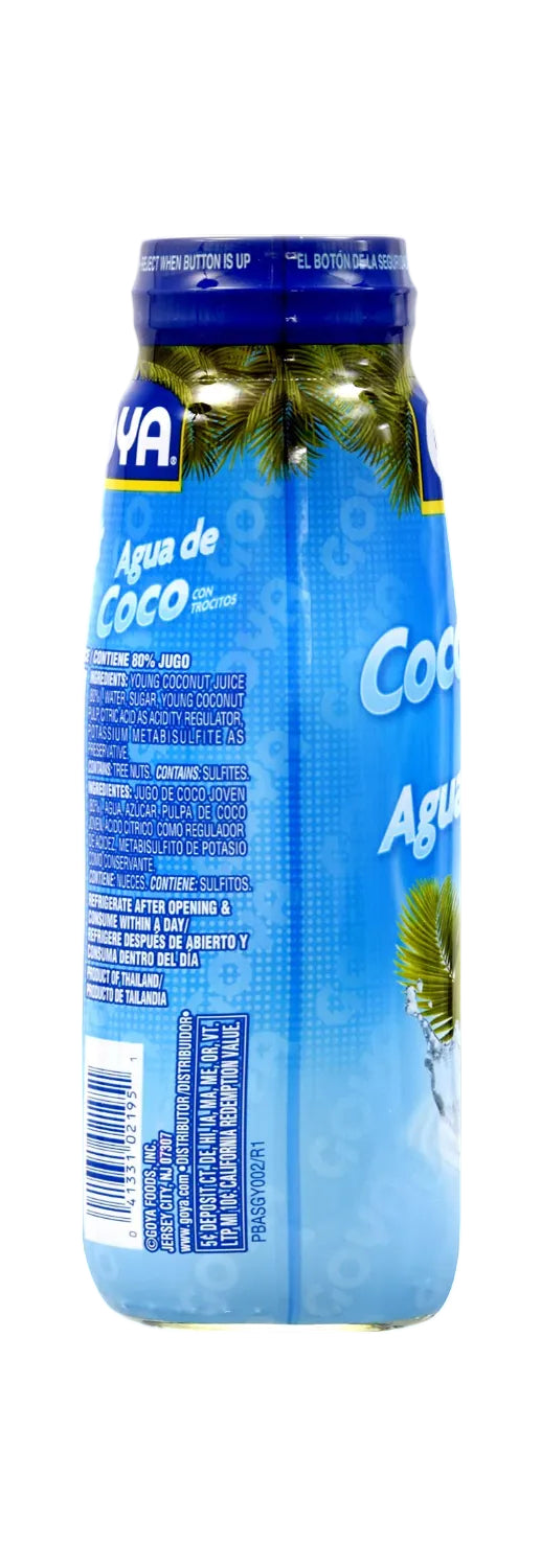 Goya Coconut Water with Real Coconut Pieces, 13.5 Ounce