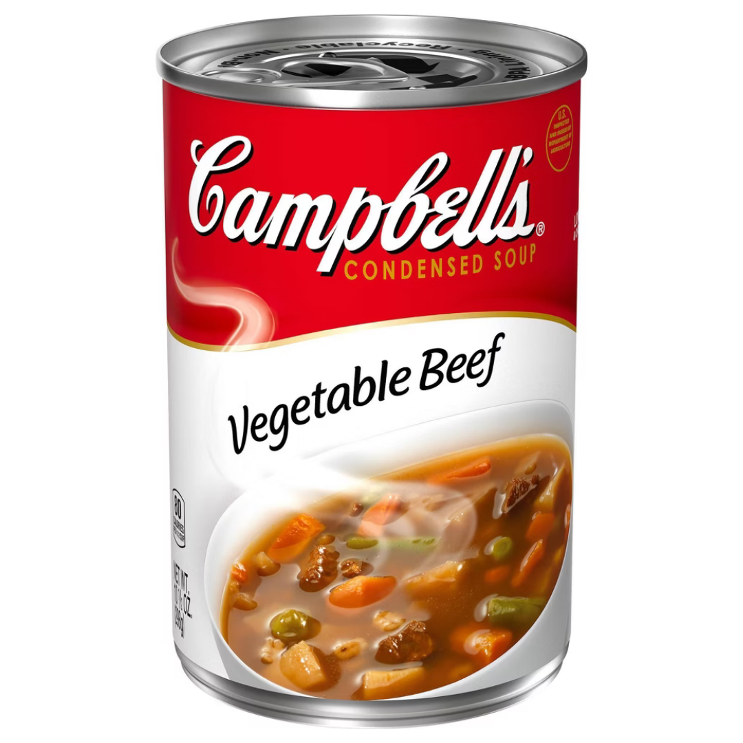 Campbell's Vegetable Beef Condensed Soup 10.5oz sopa carne y vegetales