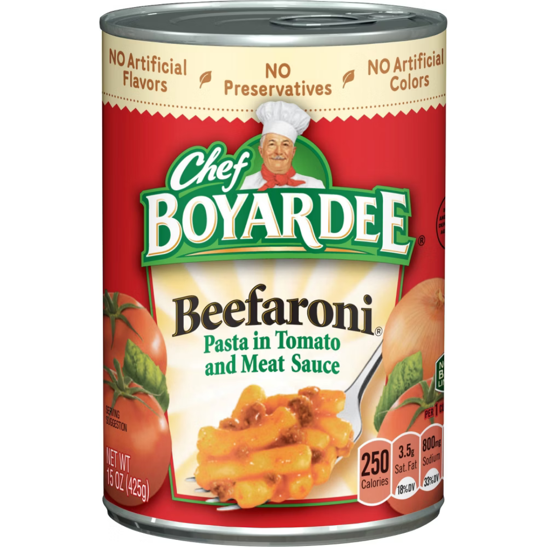 Chef Boyardee Beefaroni Pasta Tomato Meat Sauce 15oz pasta carne