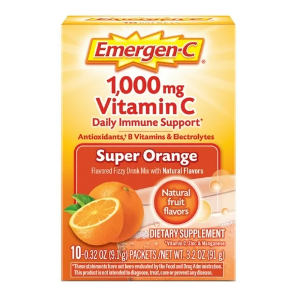Emergen-C Vitamin C Daily Immune Support Super Orange (1000mg 10ct)