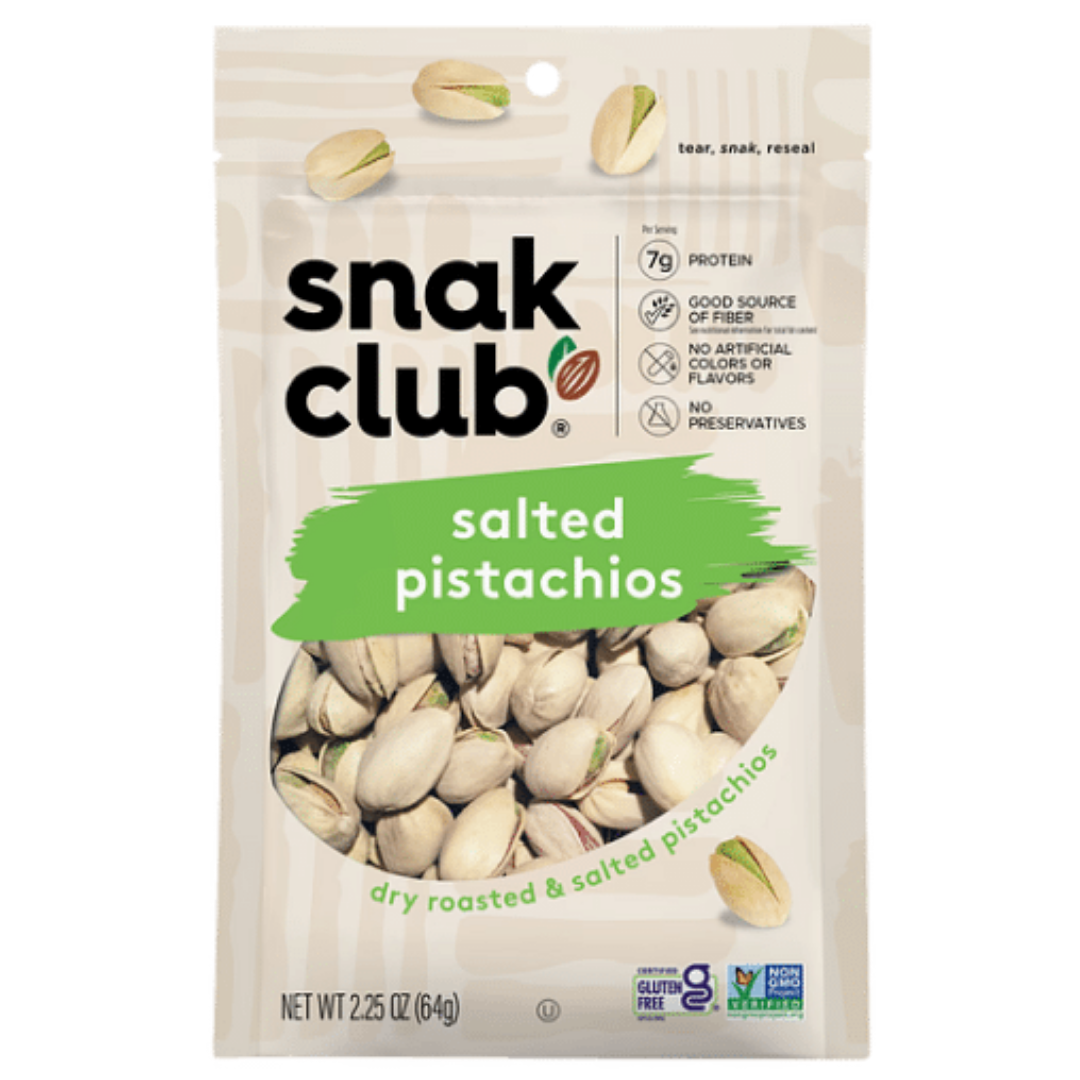 Snack Club Salted Pistachios Premium Snack 2.25oz pistachos salados