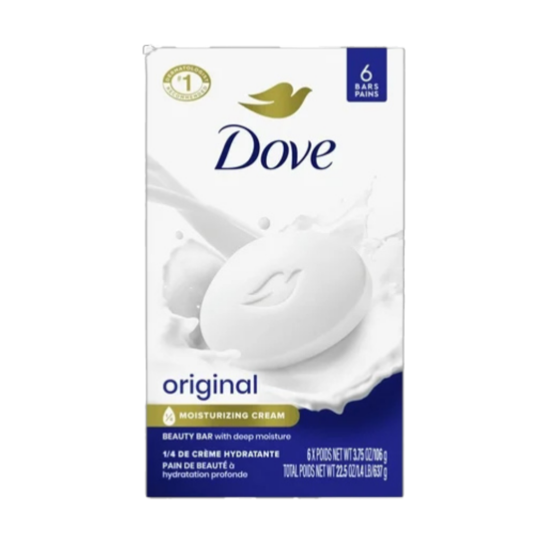 Dove Original Jabón de Barra Blanco Humectación Profunda 6pk