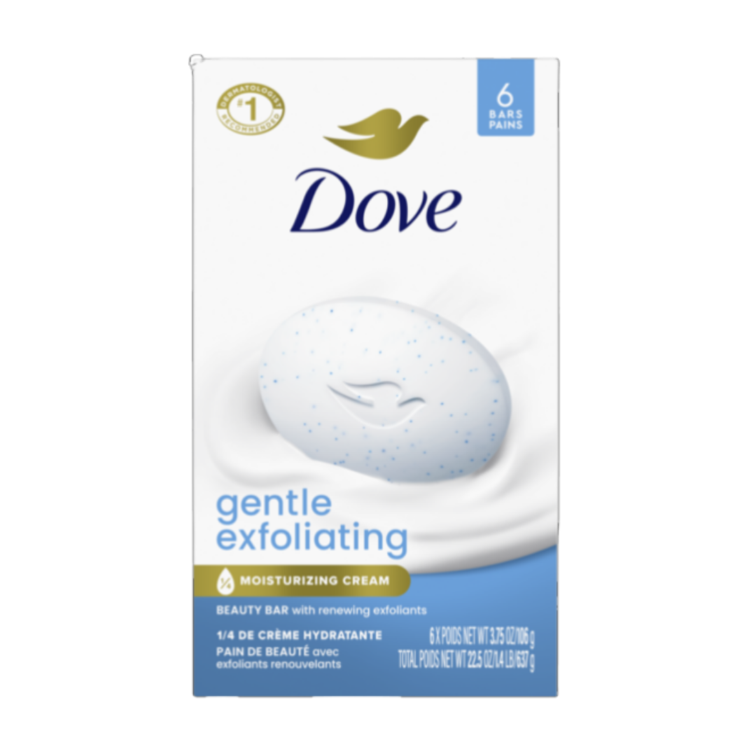 Dove Gentle Exfoliating Jabón de Barra Exfoliante Suave 6pk