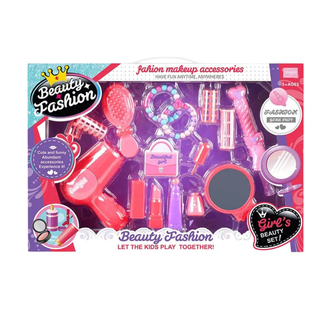 Set de accesorios de belleza y maquillaje de juguete Beauty Fashion para niñas