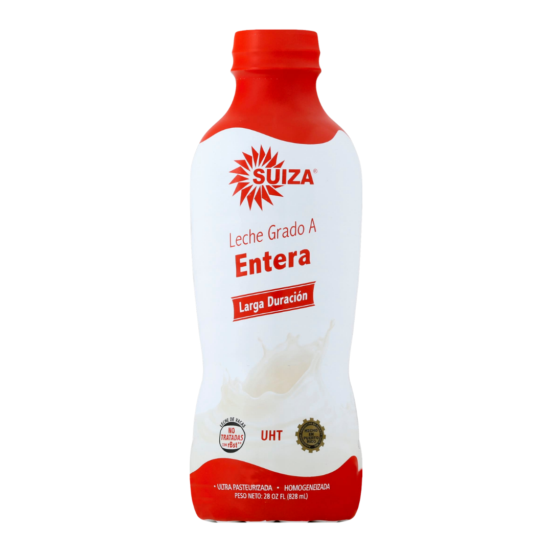 Botella de leche entera Suiza UHT Larga Duración 28oz