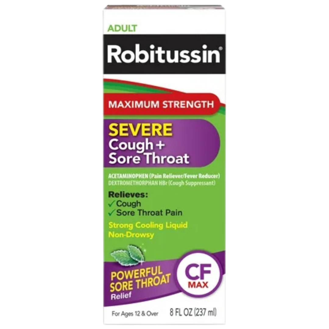 Robitussin Severe Multi-Symptom Cough Cold Flu Relief 8oz jarabe para la tos y gripe