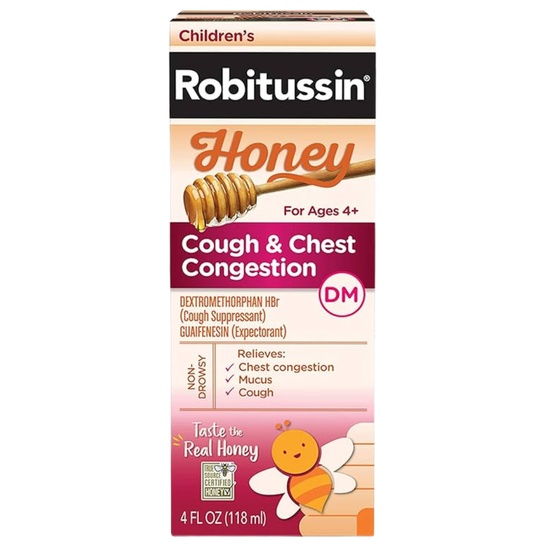Children's Robitussin Honey Cough & Chest Congestion DM jarabe infantil 4oz