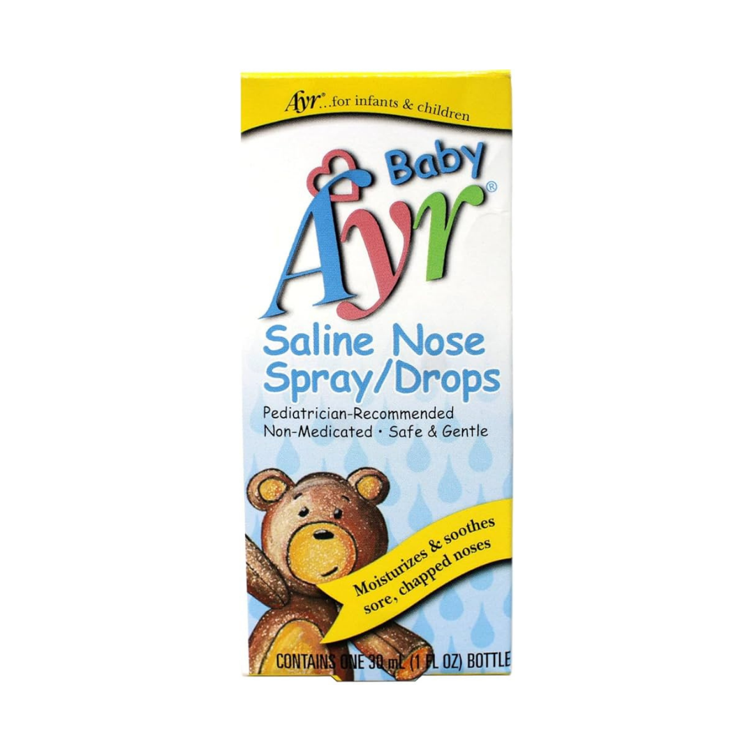 Baby Ayr Saline gotas y spray nasal para bebés y niños 1oz