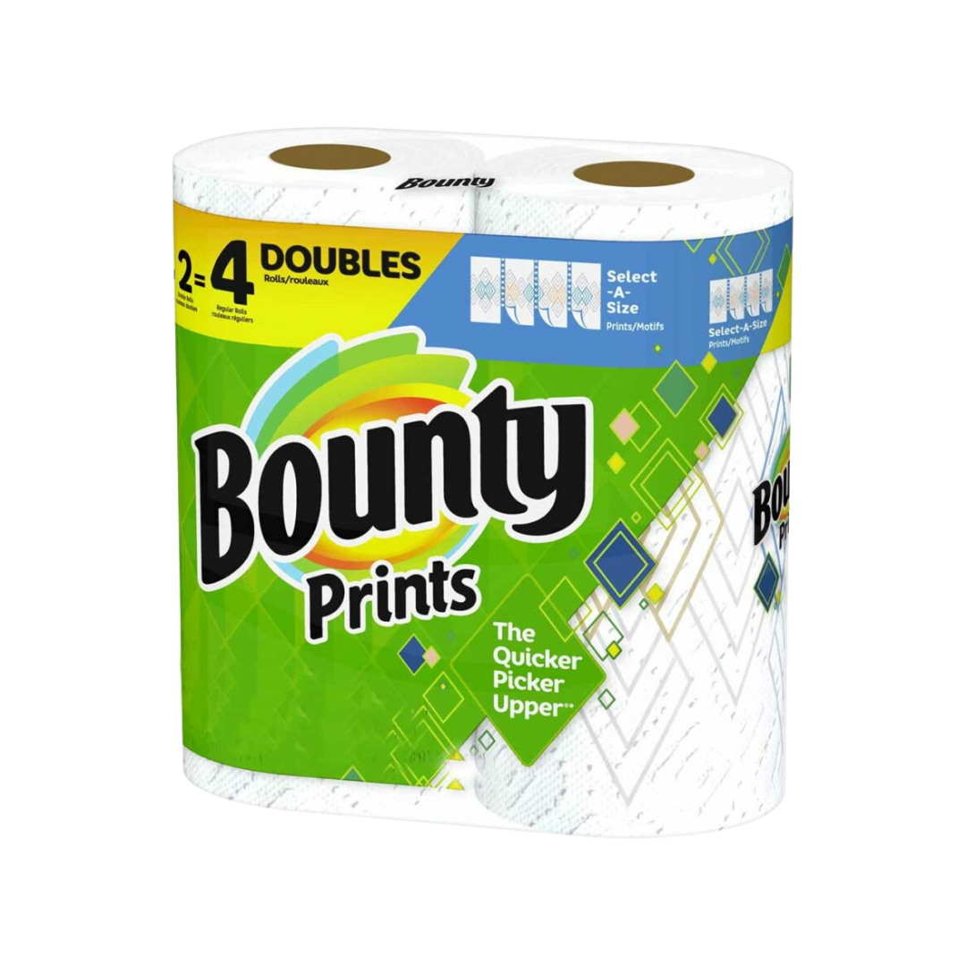 Toallas de papel Bounty Select-A-Size con diseños estampados 6pk
