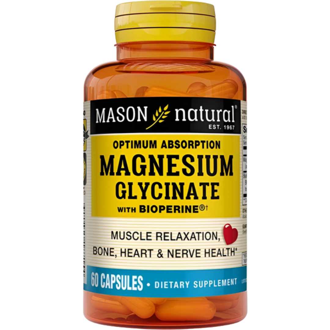 Mason Natural Magnesium Glycinate with Bioperine 60 capsulas magnesio relajacion