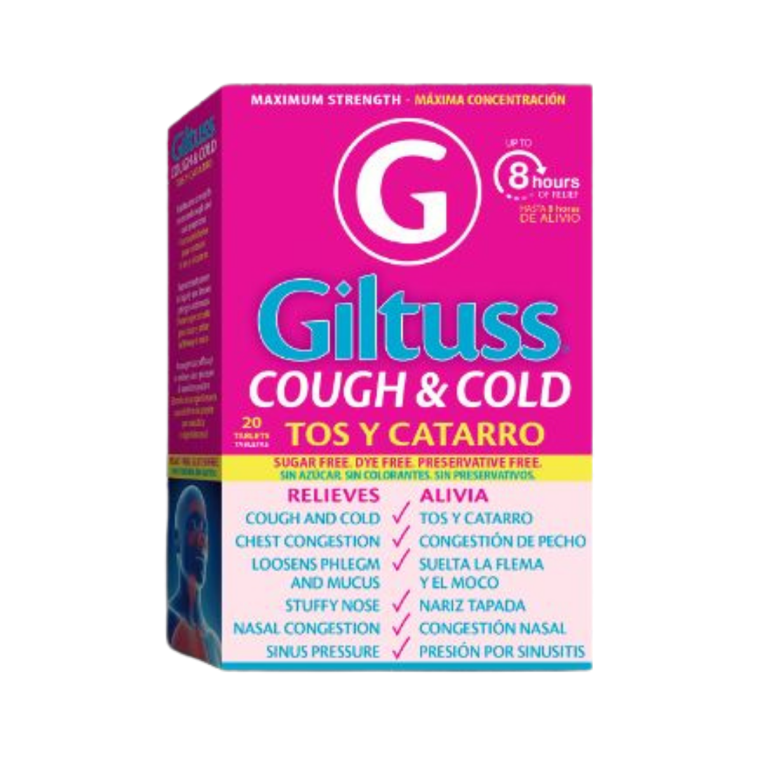 Giltuss-D tabletas para alergia y congestión sin azúcar ni alcohol 20 unidades