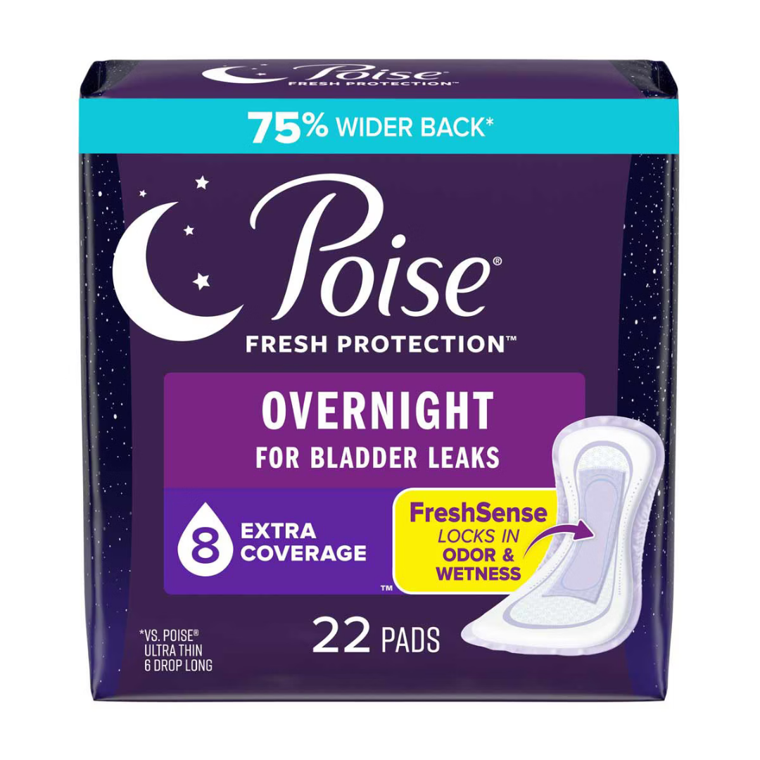 Poise Overnight Extra Coverage pads 22 unidades