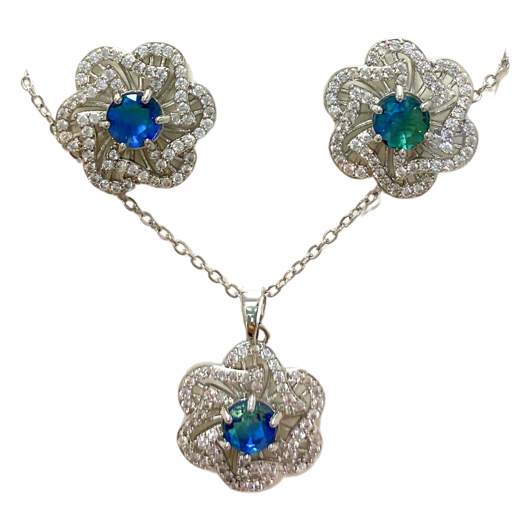 Floral & Gemstone Necklace and Earrings Set – Multiple Styles