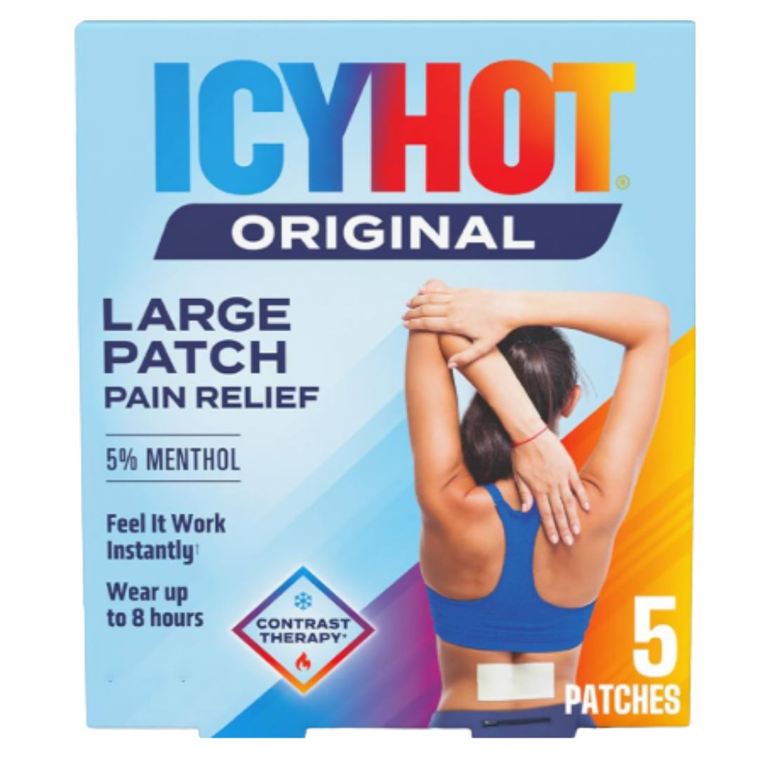 Parches Icy Hot Original Large para alivio del dolor de espalda 5 unidades