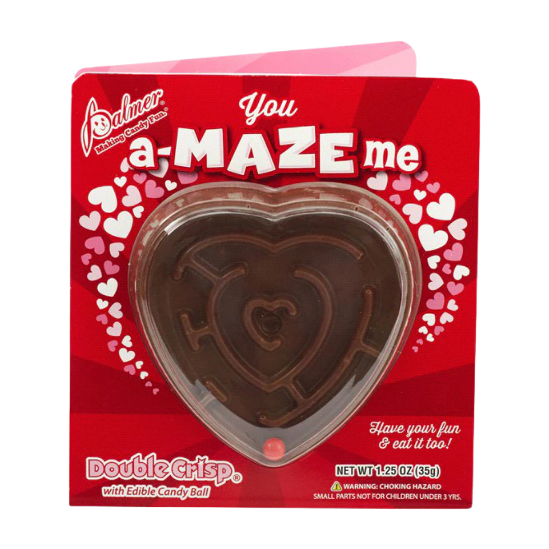 Juego de laberinto en corazón de chocolate R.M. Palmer You a-MAZE me 1.25oz.