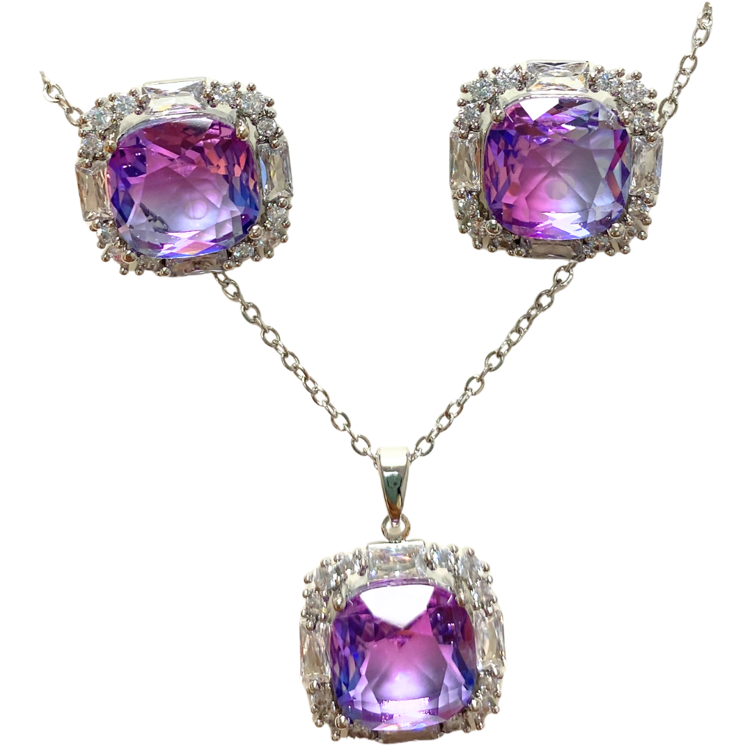 Floral & Gemstone Necklace and Earrings Set – Multiple Styles