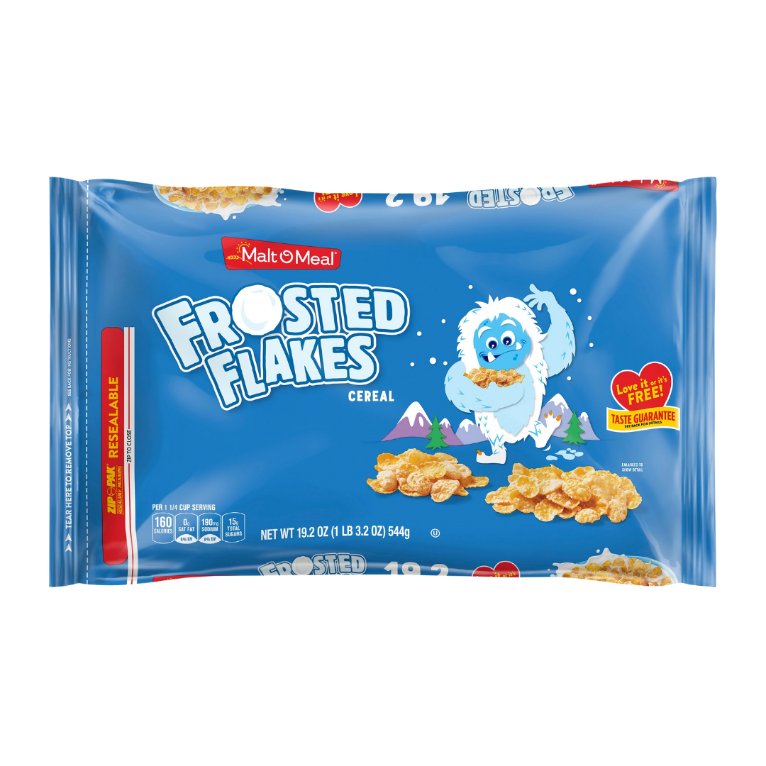Malt-O-Meal Frosted Flakes cereal copos de maíz desayuno