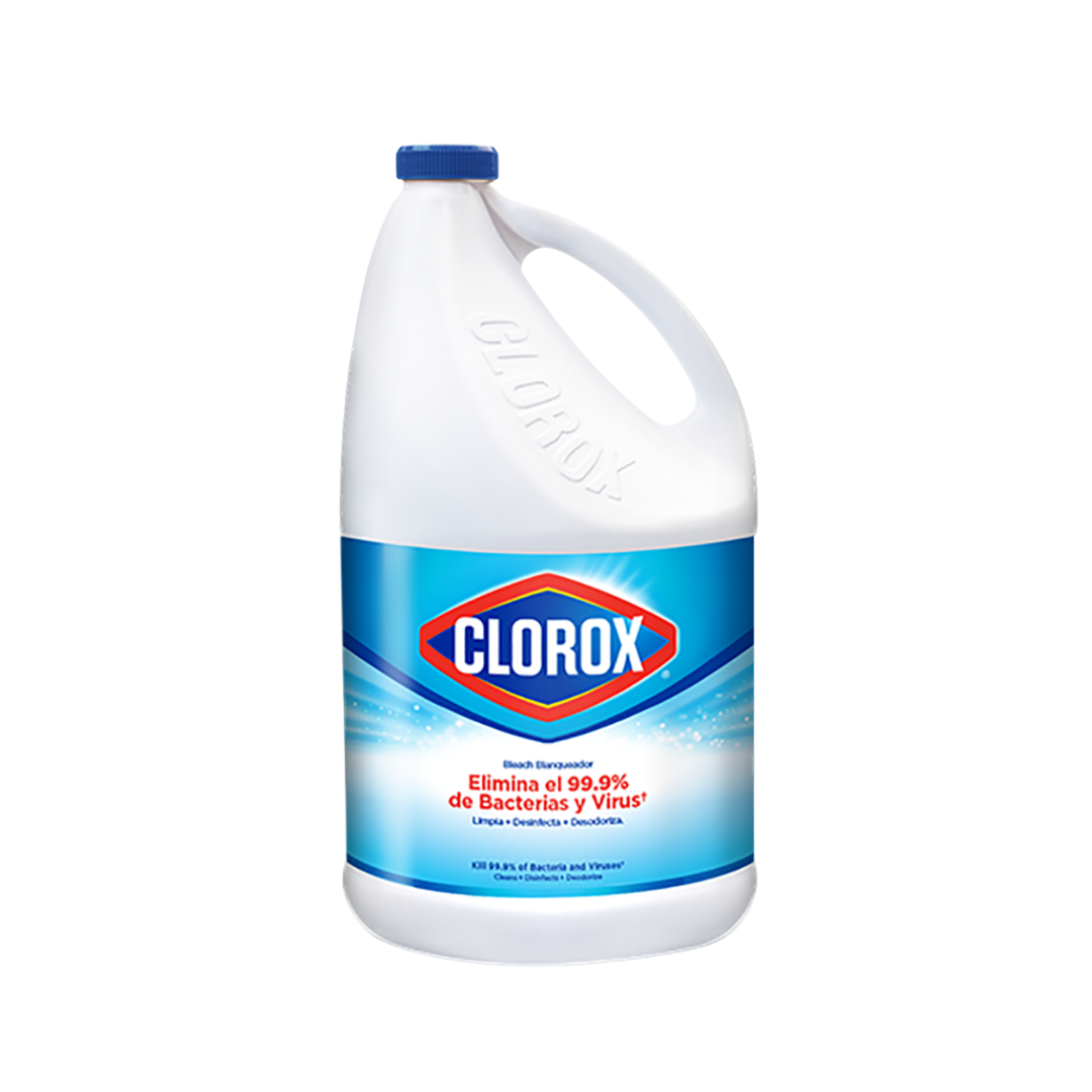 Botella de galón de Clorox Blanqueador Desinfectante Original 128oz.