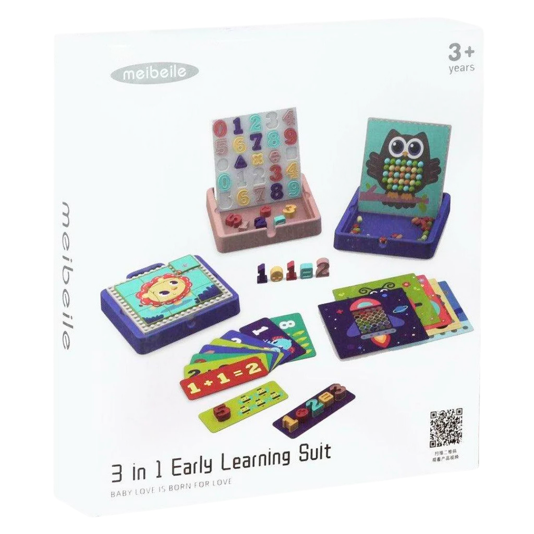 Meibeile 3 in 1 Early Learning Suit juego mosaico y matemáticas búho