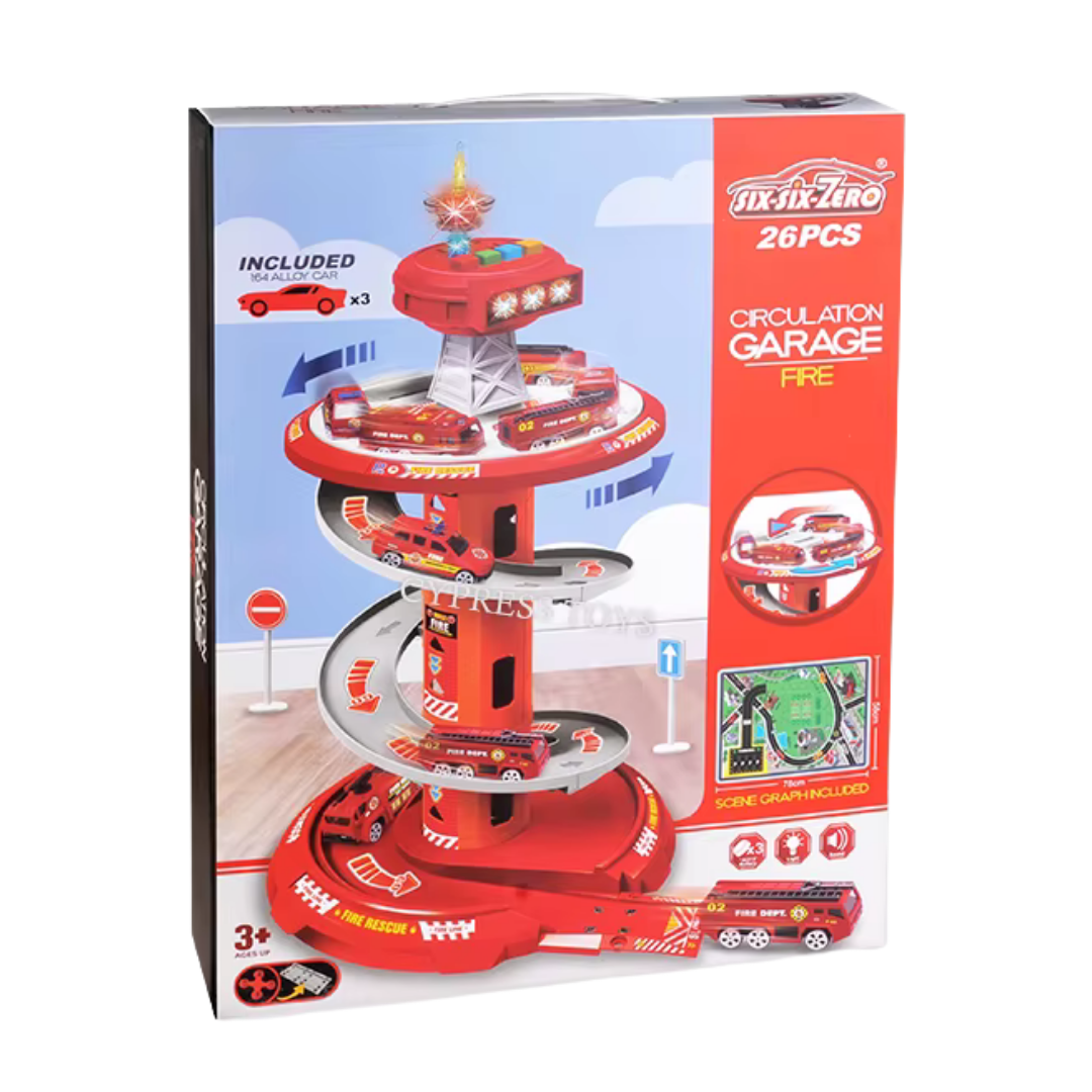 Six Six Zero Circulation Garage Fire torre garaje bomberos espiral coches