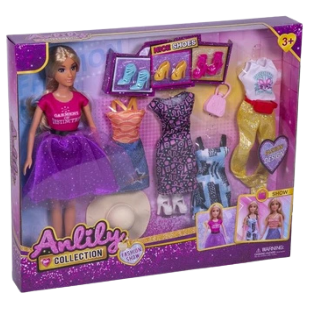 Anlily Fashion Show muñeca con vestidos y accesorios de moda