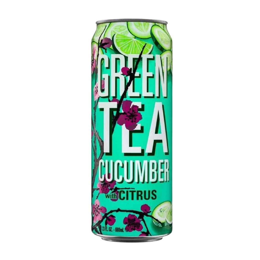Lata de té helado AriZona Green Tea with Cucumber de 22 onzas.