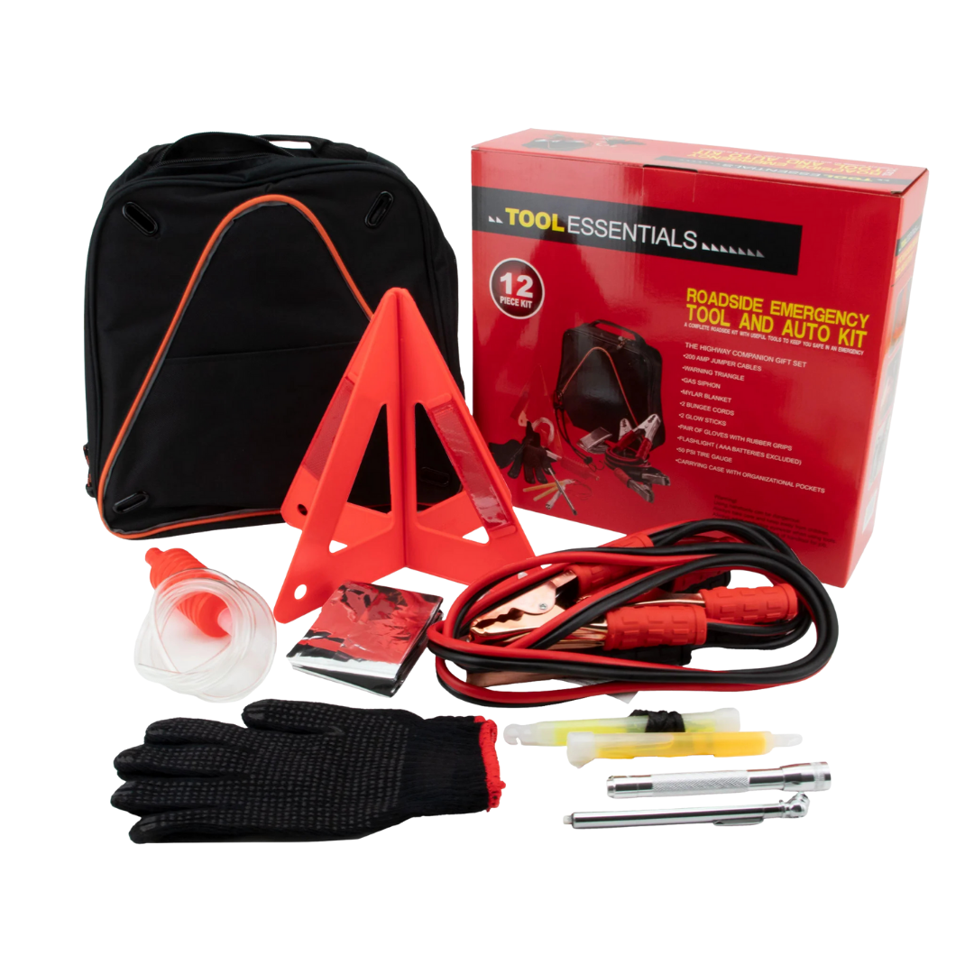 Tool Essentials kit de herramientas de emergencia para auto 12 piezas