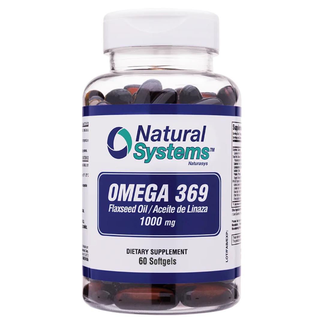 Softgels de Omega 3-6-9 Natural Systems aceite de linaza 1000mg 60 unidades