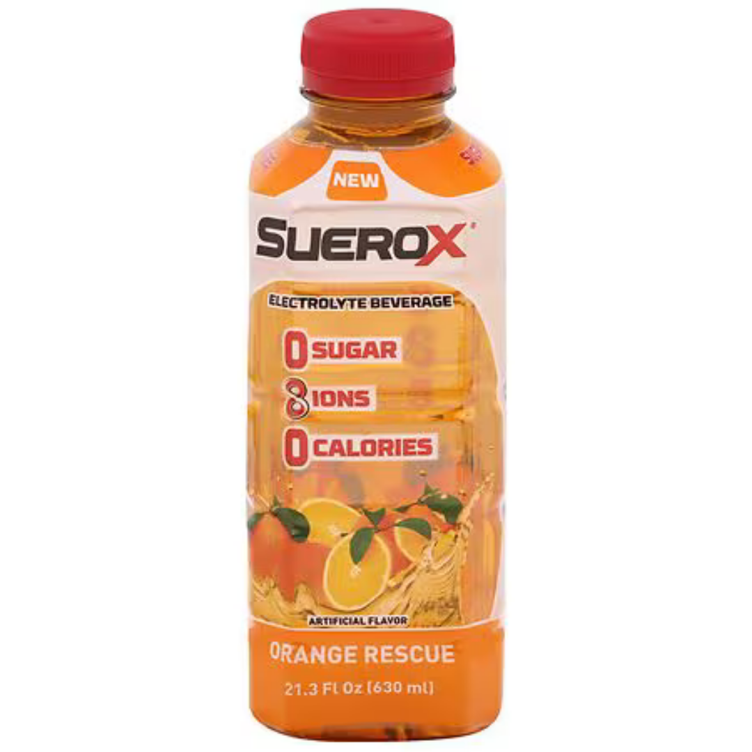 Suerox Orange 21.3oz bebida electrolitos naranja sin azúcar