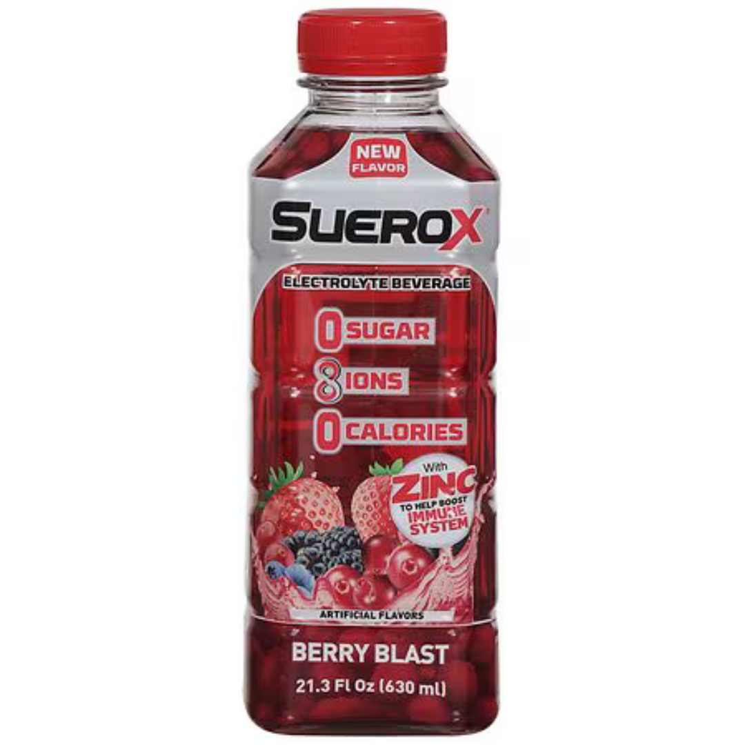 Suerox Berry Blast 21.3oz bebida electrolitos sin azúcar