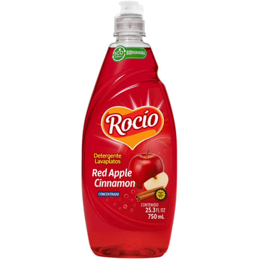 Rocio Detergente Lavaplatos Manzana Canela 25.3oz liquido fregar
