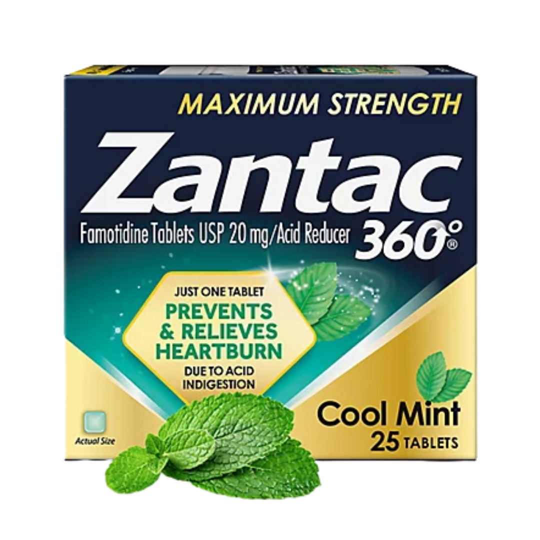 Zantac 360 Cool Mint tabletas 25 ct famotidina 20 mg