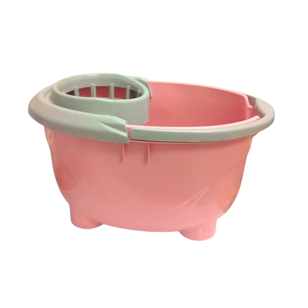 Cubo para trapeador color rosa con escurridor de alta resistencia