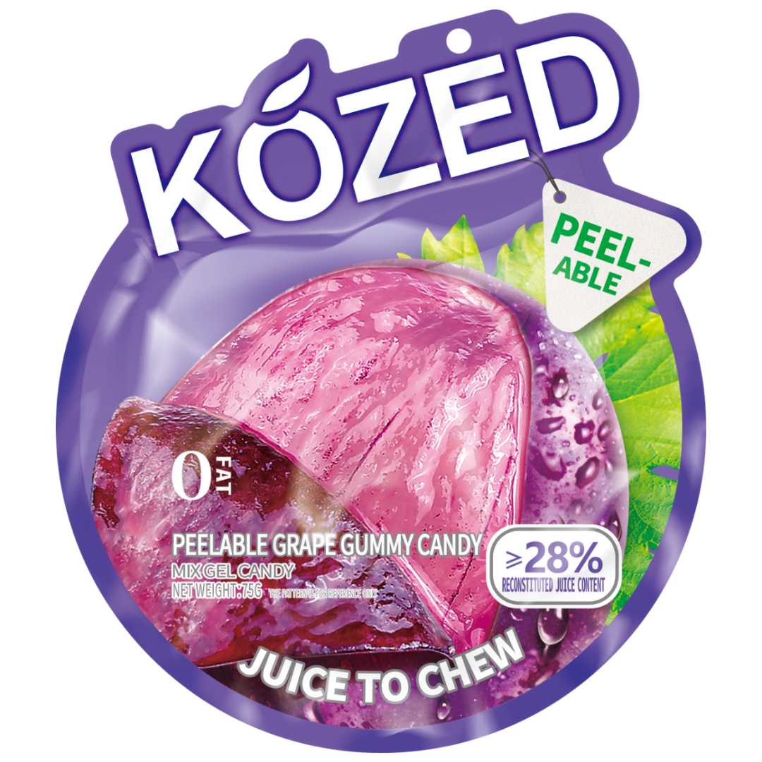 Kozed gummy candy grape sin grasa gomitas uva 2.65oz