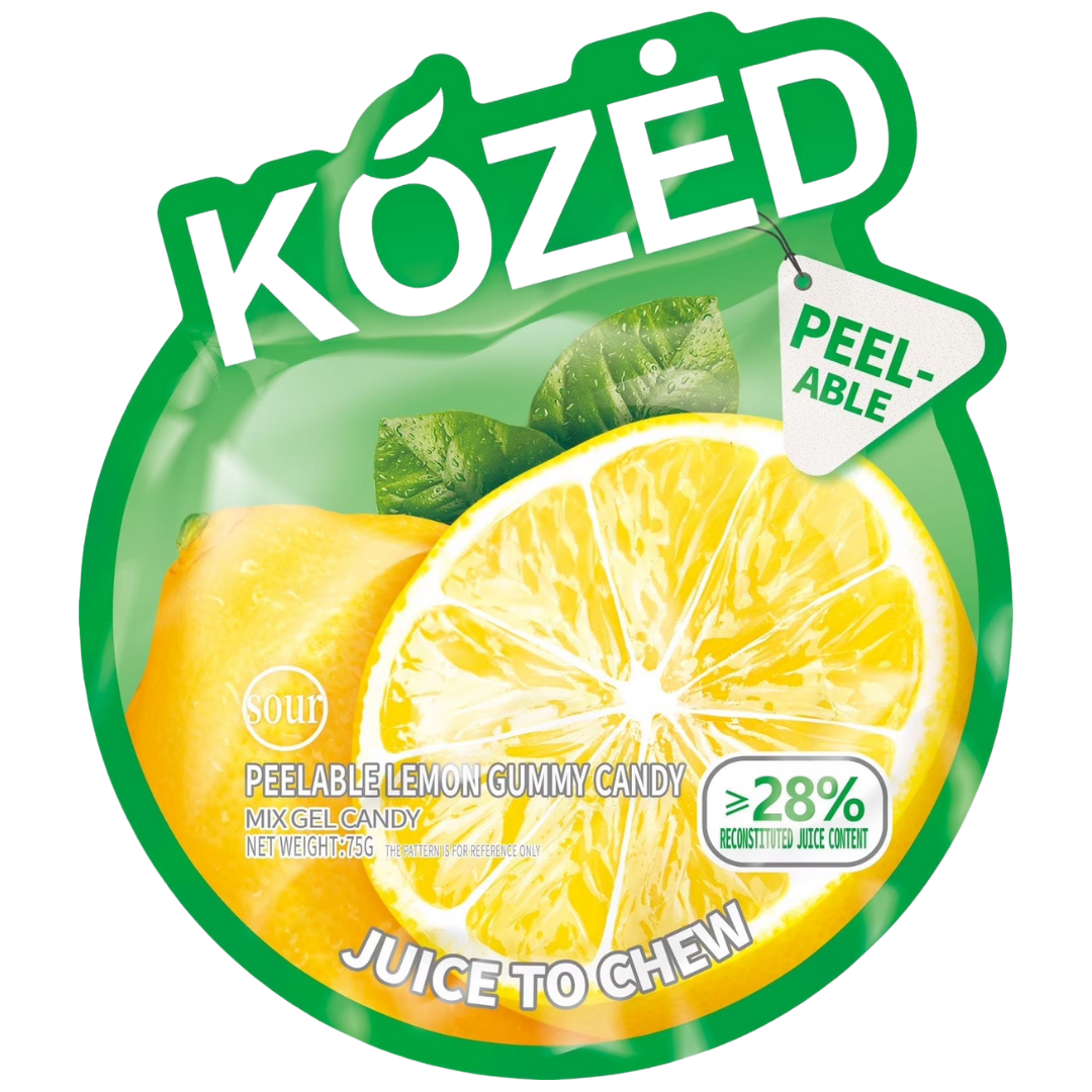 Kozed Peelable Lemon Gummy Candy 75g gomitas de limon pelables