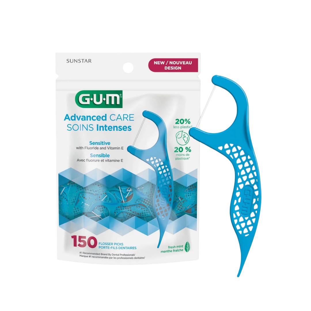 GUM Advanced Care palillos con hilo dental para encías sensibles 150ct