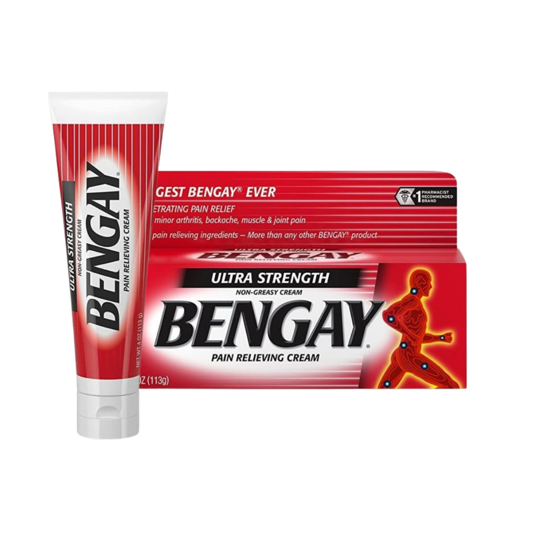 Tubo de crema analgésica Bengay Ultra Strength de 4 onzas.