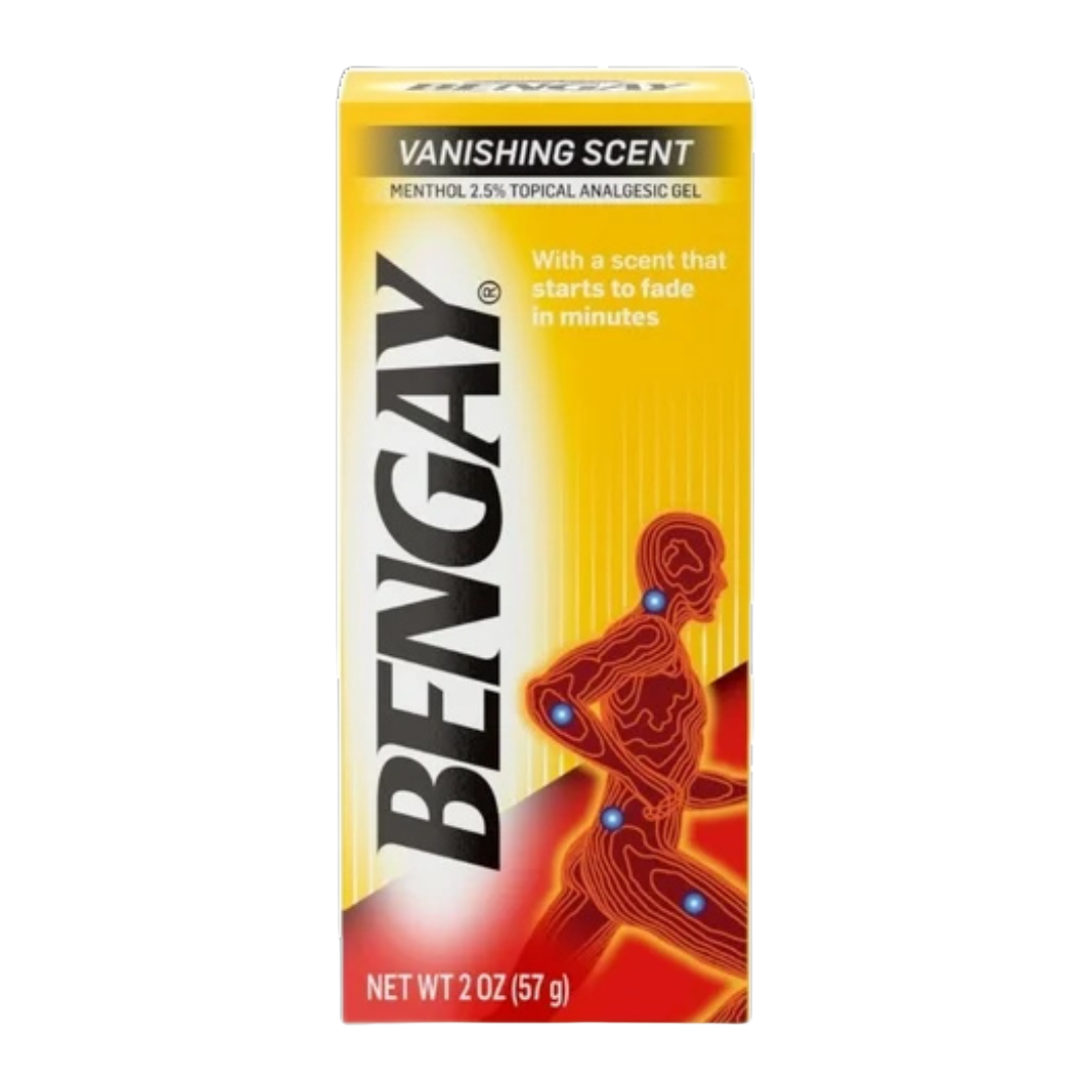 Gel analgésico Bengay Vanishing Scent con mentol para dolor muscular