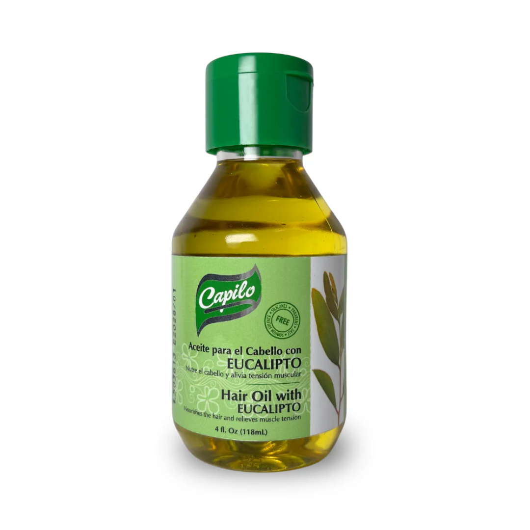 Aceite para el cabello Capilo con Eucalipto 4oz sensación refrescante