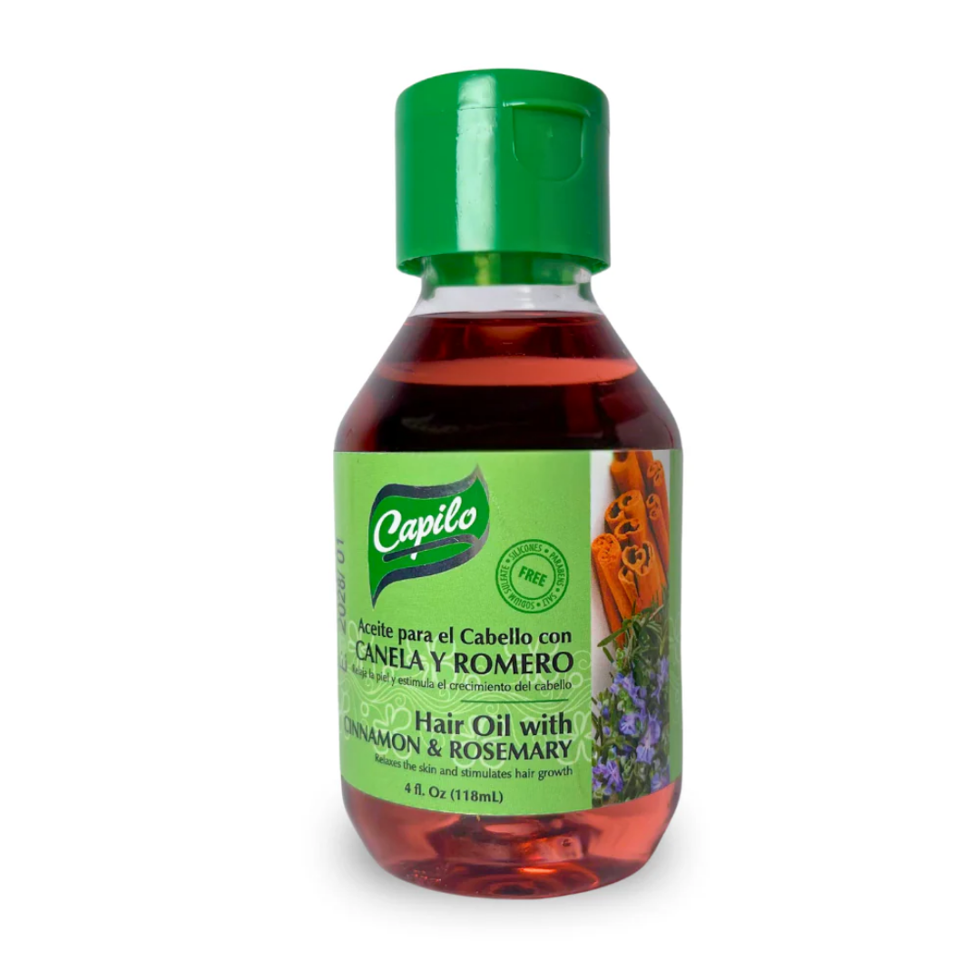 Aceite para el cabello Capilo con Canela y Romero 4oz para crecimiento