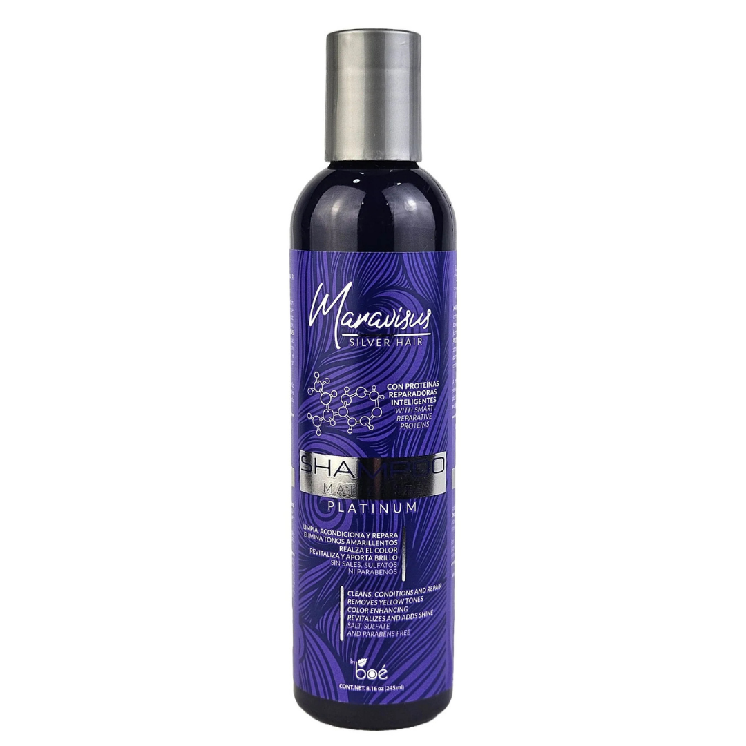Maravisus Silver Hair Shampoo Matizante Platinum 8oz champu violeta
