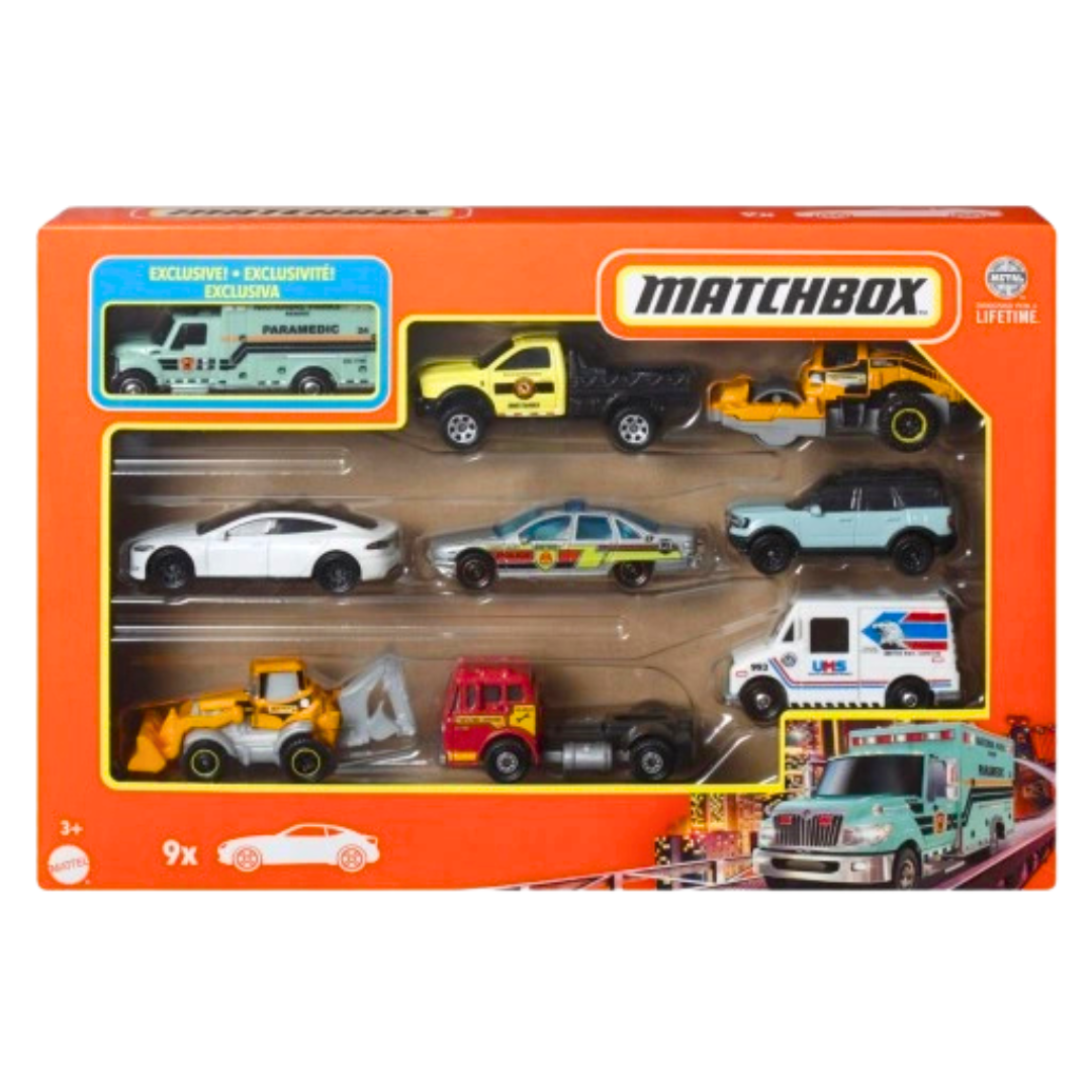 Matchbox set de 9 carritos de metal