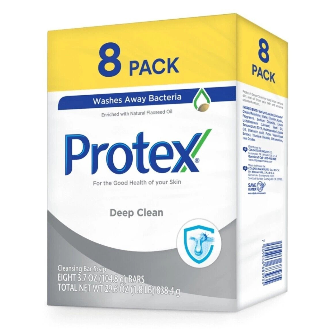 Protex Deep Clean barra de jabón antibacterial pack 8