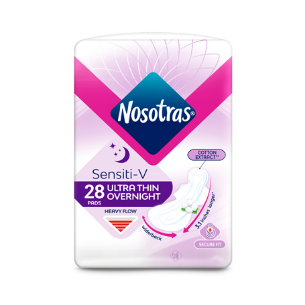 Nosotras Heavy Flow Ultra Thin Overnight Maxi Pads (28 ct)