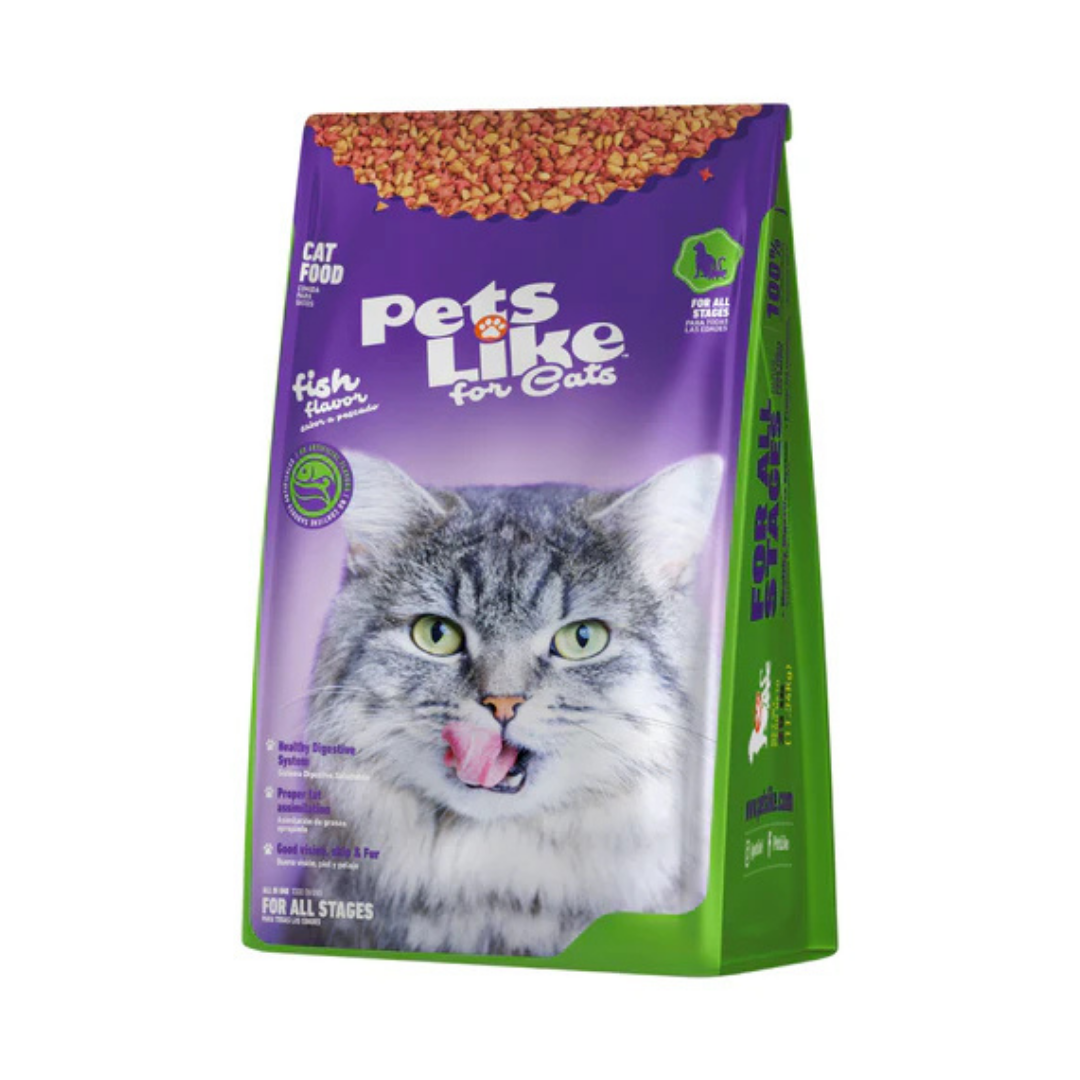 Bolsa grande Pets Like Cats alimento para gatos sabor pescado 16 libras.
