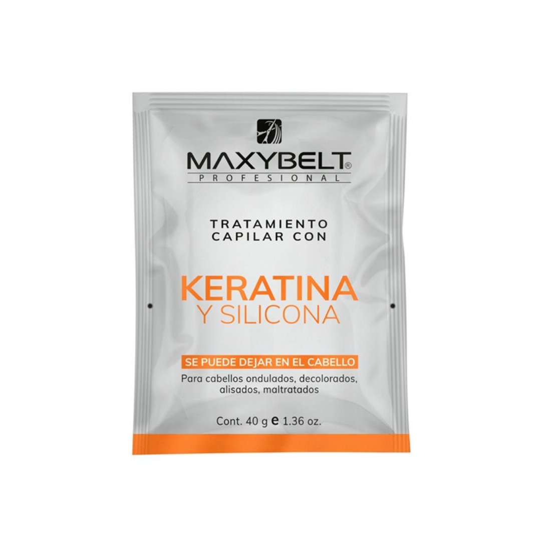 MaxyBelt keratina y silicona 1.36 oz tratamiento leave-in